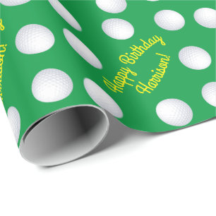 Mini Golf Balls Birthday Party Kids Sports Wrapping Paper