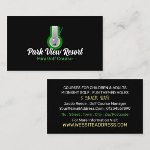 Mini Golf Logo, Mini Golf Course Advertising Business Card