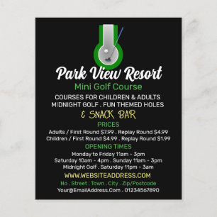Mini Golf Logo, Mini Golf Course Advertising Flyer