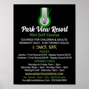 Mini Golf Logo, Mini Golf Course Advertising Poster