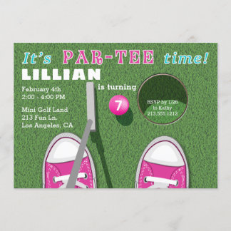 Mini Golf Par-Tee Putt Putt Girl's Birthday Invitation