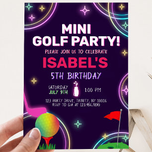Mini Golf Party Birthday Invitation