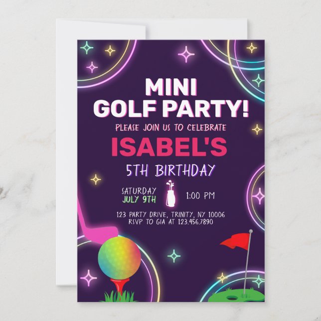 Mini Golf Party Birthday Invitation (Front)