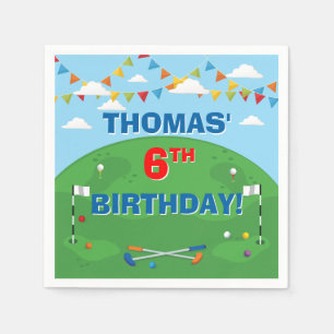 Mini Golf Putt Putt Boys Birthday Party Napkin