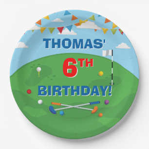 Mini Golf Putt Putt Kids Birthday Party Paper Plate