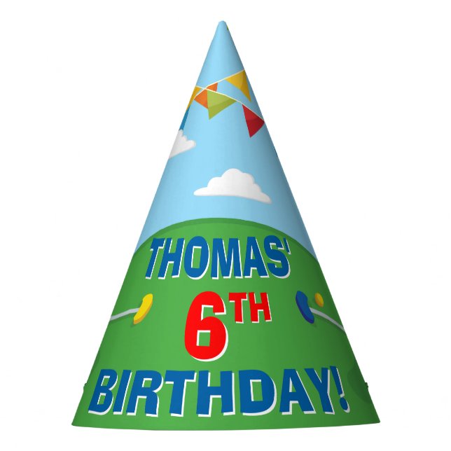 Mini Golf Putt Putt Kids Birthday Party Party Hat (Front)