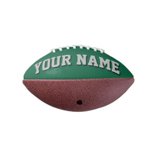 Mini GREEN AND SILVER GRAY Personalised Football American Football