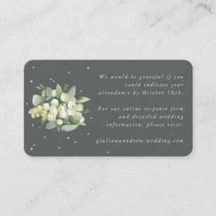 Mini Grey Green Snowberry+Eucalyptus Online RSVP Enclosure Card