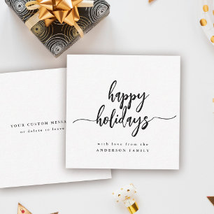 Mini Happy Holidays Modern Elegant Script Card