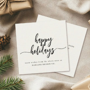 Mini Happy Holidays Modern Script Business Logo Card