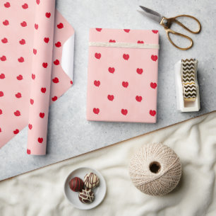 Mini Heart Design - Pink & Red Wrapping Paper