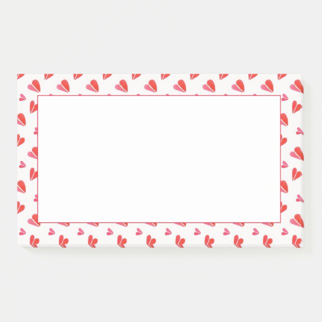MINI HEARTS 10x6 Post It Note Pad (Front)