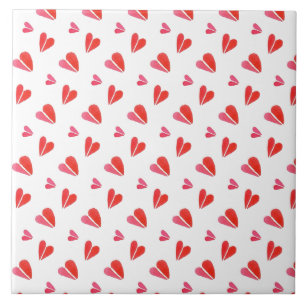 Mini Hearts 6"x6" Ceramic Tile