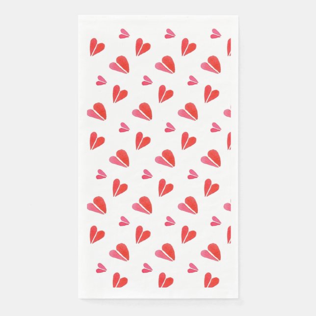 MINI HEARTS Guest Towel Paper Napkins (Front)