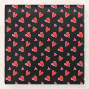 MINI HEARTS II Glass Drink Coaster