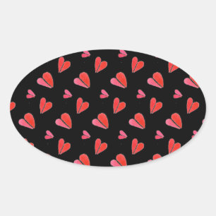 MINI HEARTS II Oval Stickers