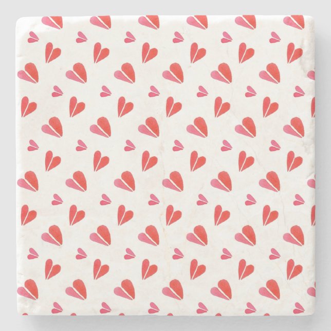 MINI HEARTS Marble Stone Coaster (Front)