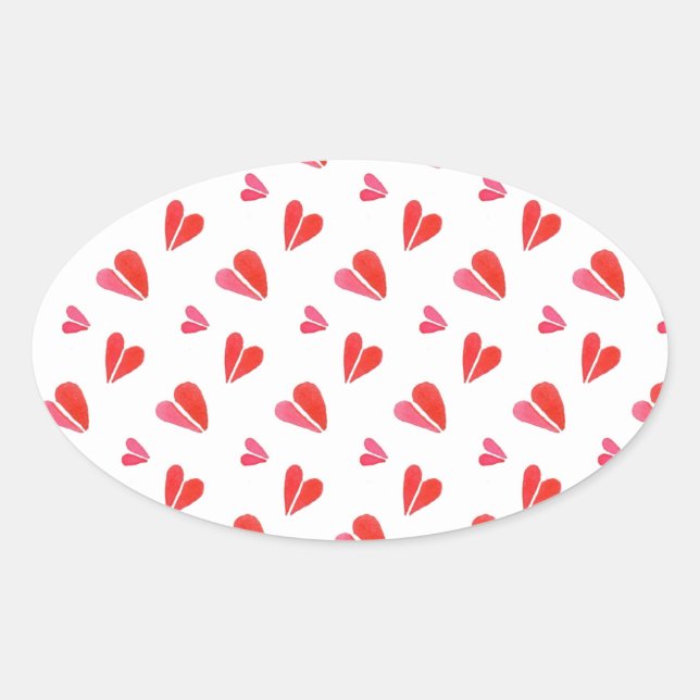 MINI HEARTS Oval Stickers (Front)