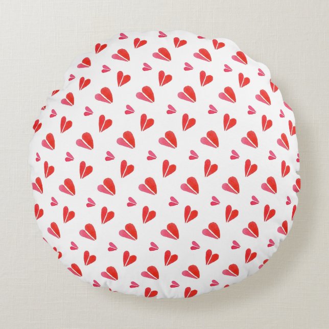 MINI HEARTS Round Pillow (Front)