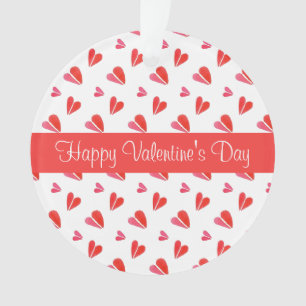 MINI HEARTS Valentine Acrylic Circle Ornament Red