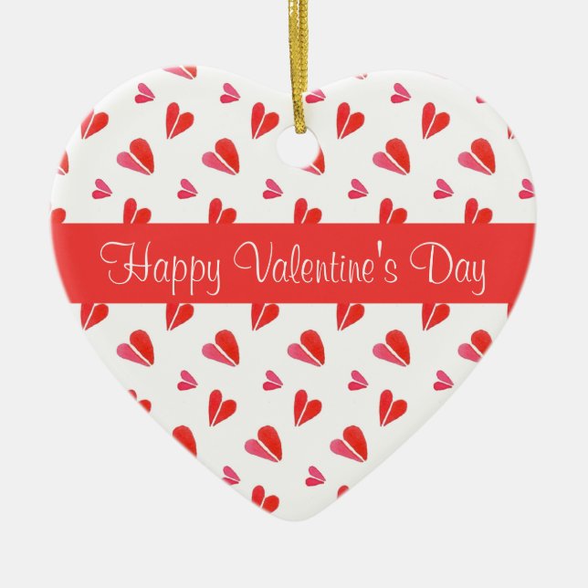 MINI HEARTS Valentine Ceramic Heart Ornament Red (Front)