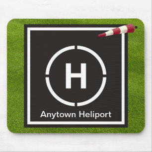 Mini helicopter landing pad - Anytown Heliport Mouse Mat