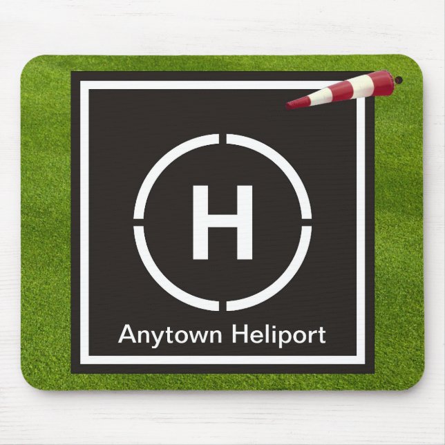 Mini helicopter landing pad - Anytown Heliport Mouse Mat (Front)