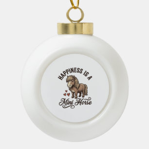 Mini Horse Vintage Engraving Cute Pony Shirt Desig Ceramic Ball Christmas Ornament