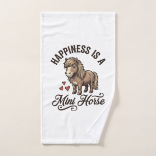 Mini Horse Vintage Engraving Cute Pony Shirt Desig Hand Towel