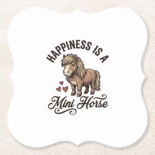 Mini Horse Vintage Engraving Cute Pony Shirt Desig Paper Coaster