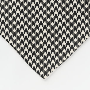 Mini Houndstooth Pattern Black and White Fleece Blanket