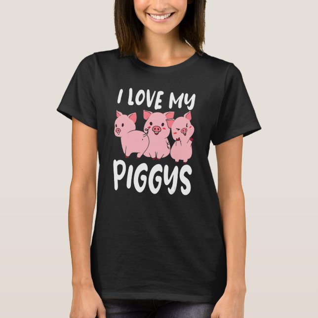 Mini House Pig I Love My Piglet Teacup Pig Mum T-Shirt (Front)