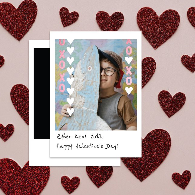 Mini Instant Photo Valentine Card | Pink & White (Creator Uploaded)