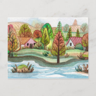 Mini Island Lakescape Postcard