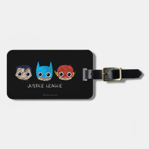 Mini Justice League Heads Sketch Luggage Tag