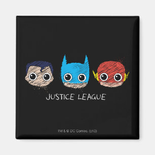 Mini Justice League Heads Sketch Magnet