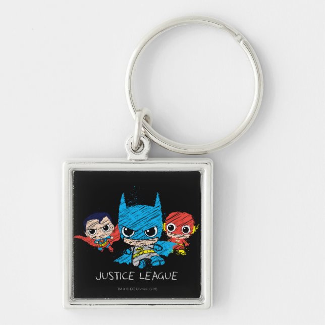 Mini Justice League Sketch Key Ring (Front)