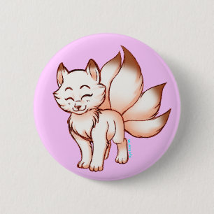 Mini kitsune botton 6 cm round badge