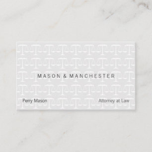 Mini Light  "Watermark Style" Scales of Justice Business Card