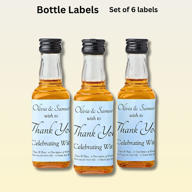 Mini Liquor Bottle Labels - Blue Peony  (Creator Uploaded)