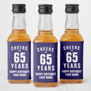 Mini Liquor Bottle Labels for 65th Birthday party