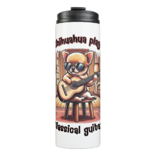 Mini Maestro Chihuahua Guitarist Thermal Tumbler