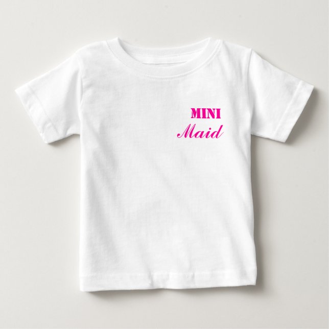 Mini Maid Baby Tshirt Pink/White (Front)
