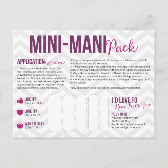 Mini-Mani Pack Postcards (Front)