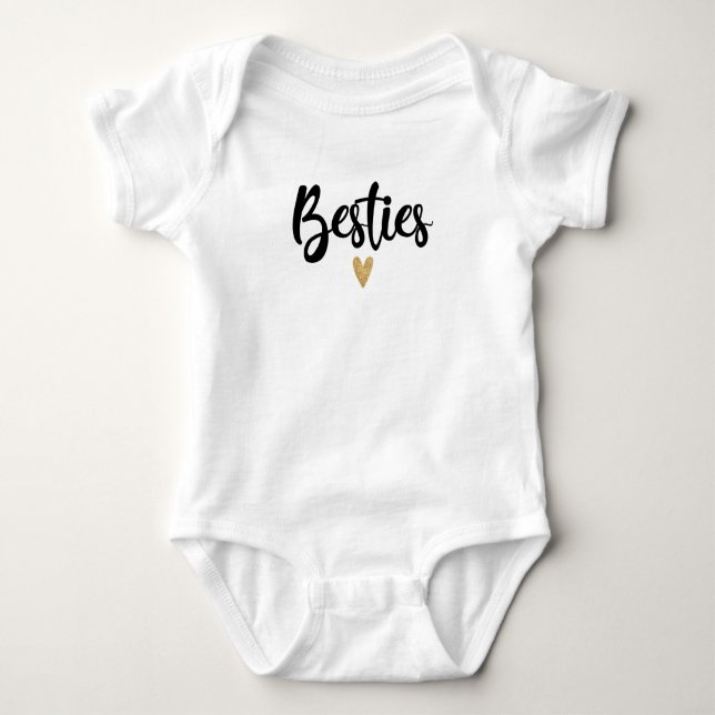 Mini Matching Besties Script T-Shirt Baby Bodysuit (Front)