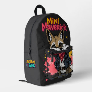 Mini Maverick Cool Rebel Coyote Playground Punk  Printed Backpack