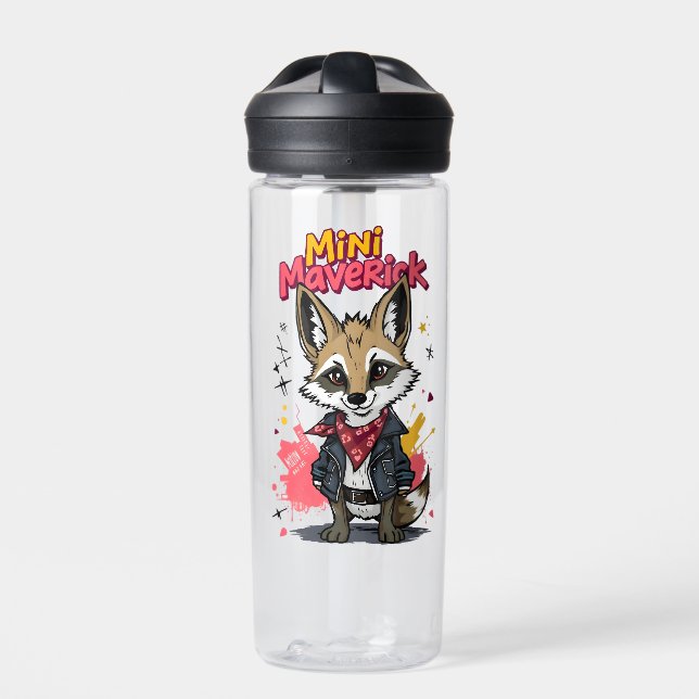 Mini Maverick Cool Rebel Coyote Playground Punk  Water Bottle (Front)