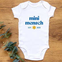 "Mini Mensch" Cute Funny Jewish Boy Modern Stylish