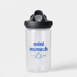 "Mini Mensch" Cute Funny Jewish Boy Modern Stylish Water Bottle