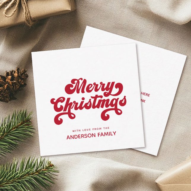 Mini Merry Christmas Modern Minimalist Holiday  Card (Creator Uploaded)